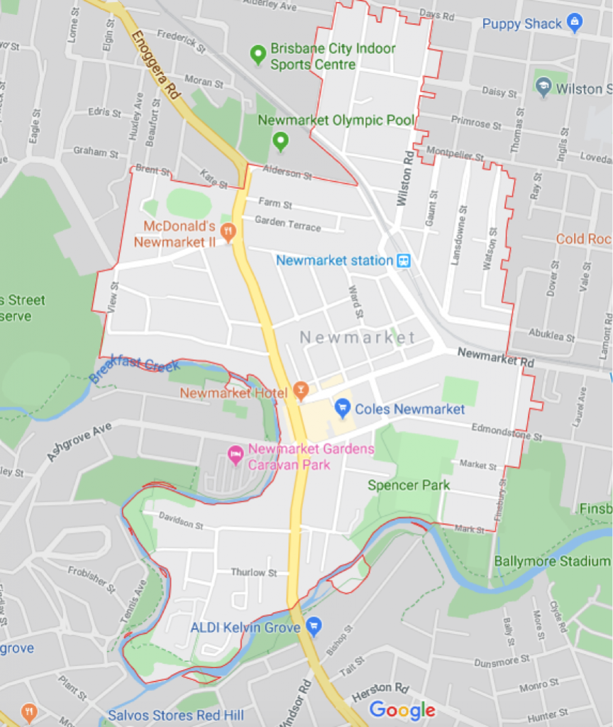 Newmarket Brisbane Map