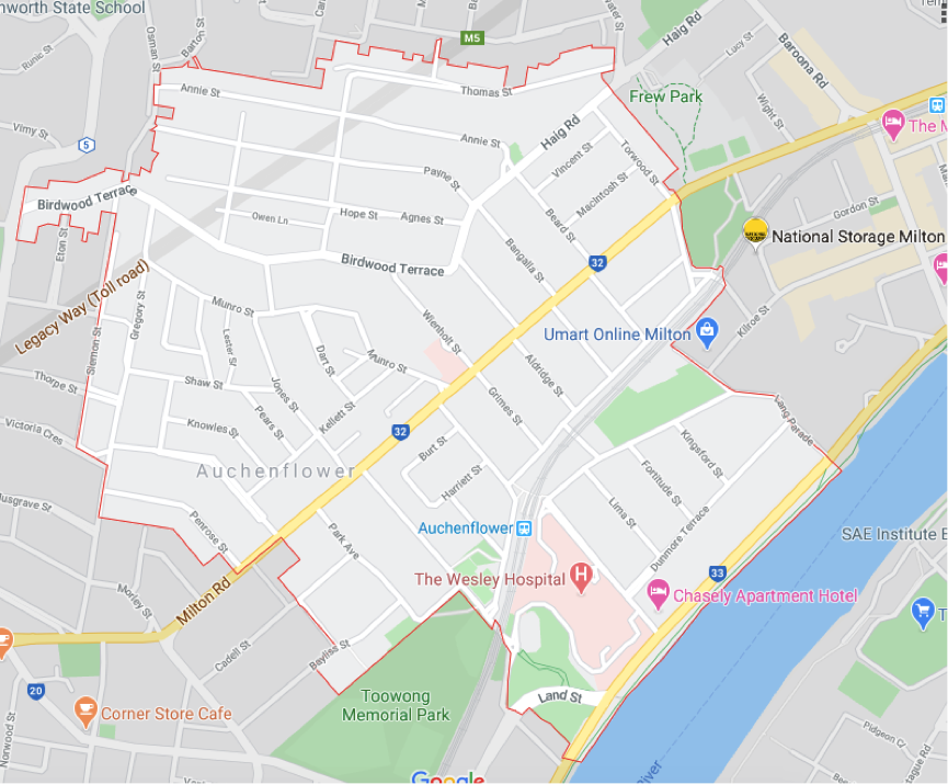 Auchenflower Brisbane Map