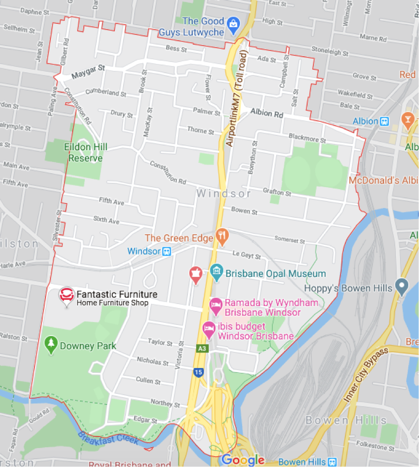 Windsor Brisbane Map