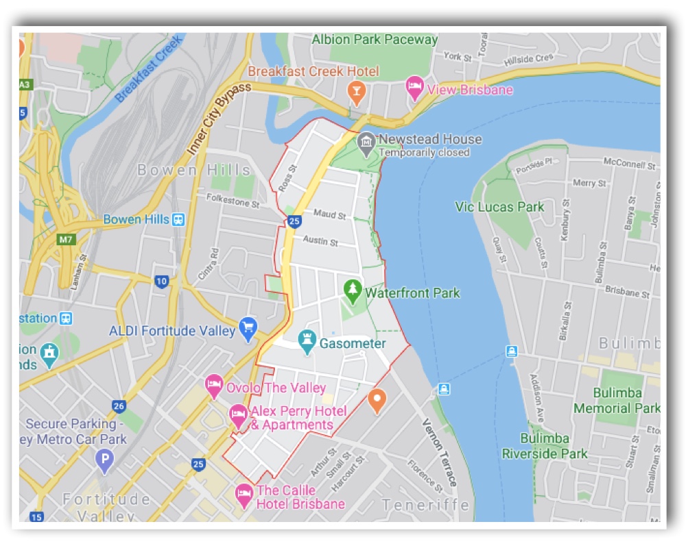Newstead Brisbane Map 2