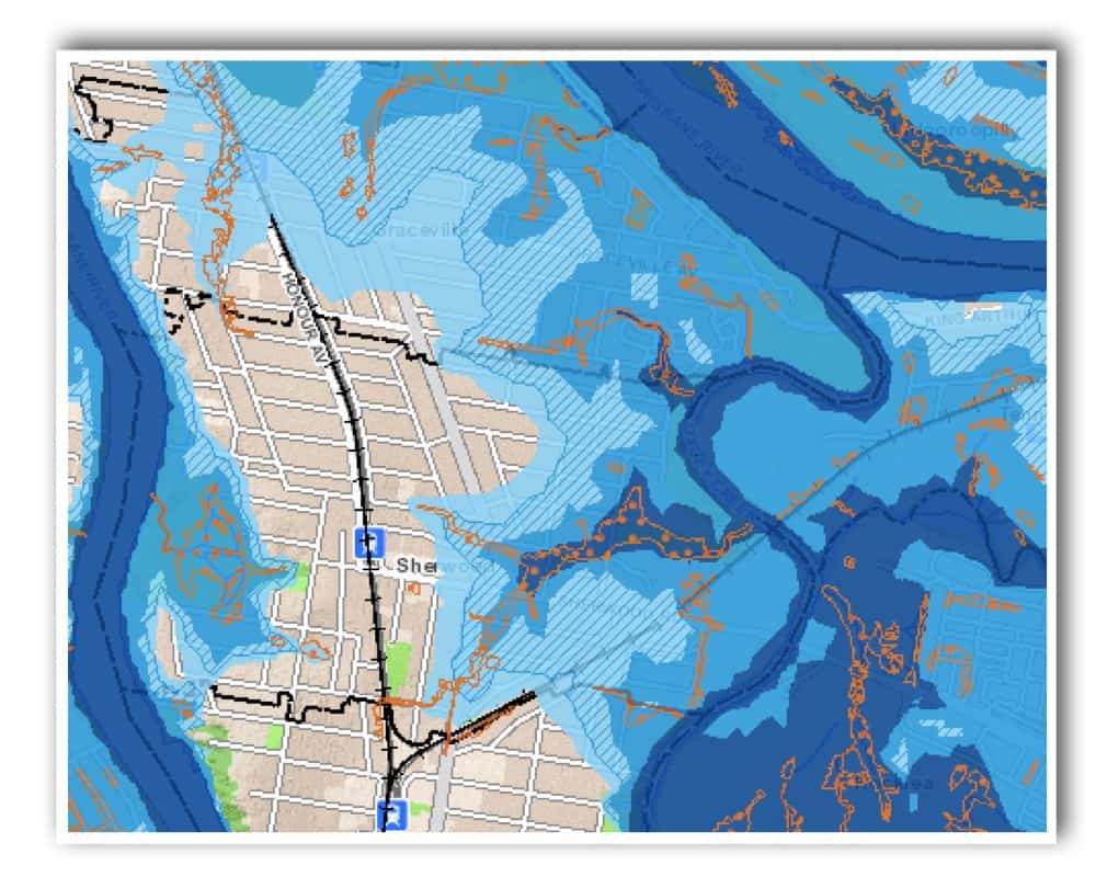 Sherwood Flood Map