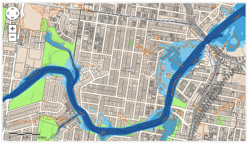 Gordon Park Flood Map