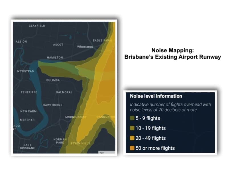 Noise Mapping Brisbane Airport Exisiting Runway