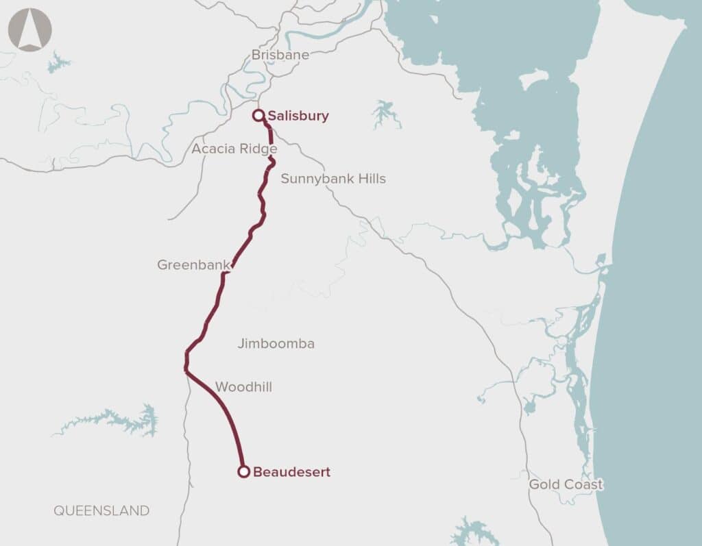 Rail line connecting Salisbury to Beaudesert in Queensland.