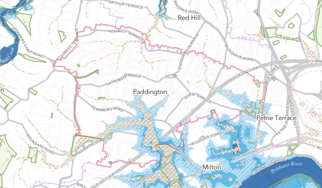 Flood Map Paddington Brisbane