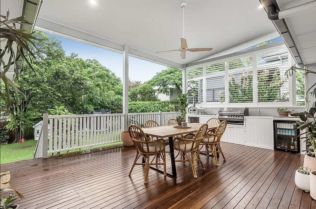 back deck of home in kedron